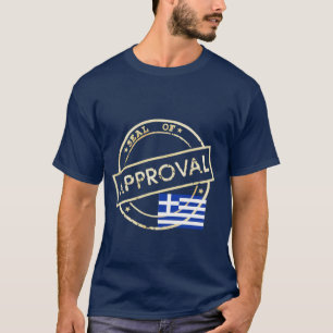 Sello griego de camiseta de aprobación
