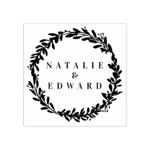 sello inicial de la flor acuarela