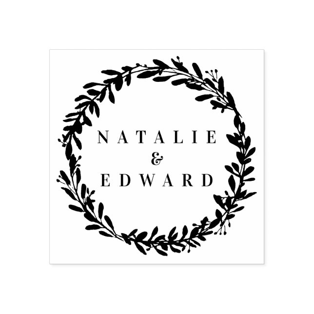 sello inicial de la flor acuarela (Impresión)