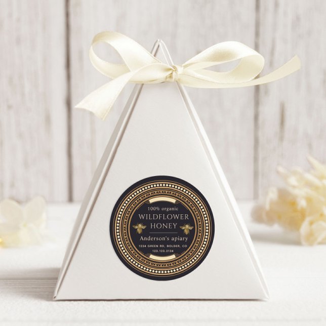 Sello lujoso Vintage Golden Queen Bee Honey Jar (Subido por el creador)