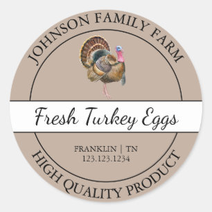 Sello marrón de huevos de Turquía fresco de granja