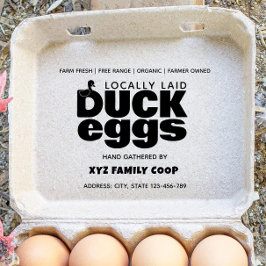 Sello moderno de cartón de huevo de pato