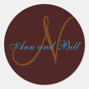 Sello monográfico de nombres Verde azulados y choc