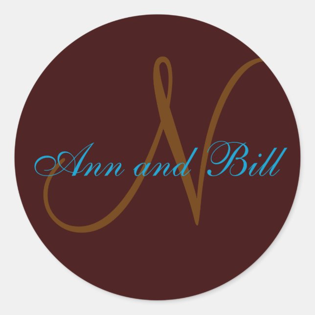 Sello monográfico de nombres Verde azulados y choc (Anverso)