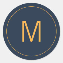 Sello Monograma Azul y Oro de la Marina