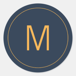 Sello Monograma Azul y Oro de la Marina