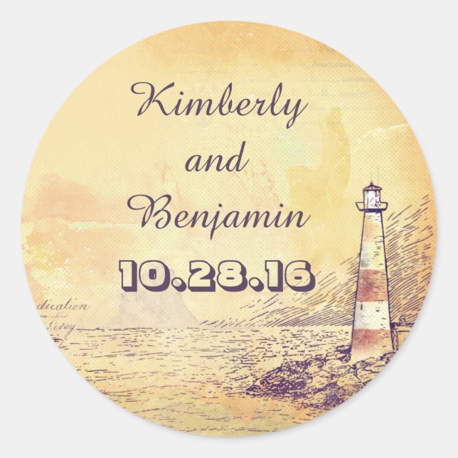 Sello náutico del faro antiguo (Anverso)