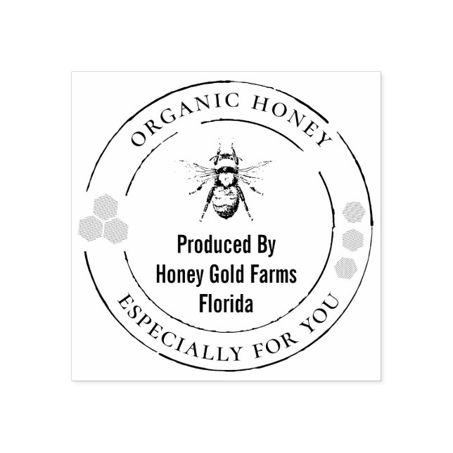 Sello Oficial de Abeja de Miel Orgánica (Impresión)