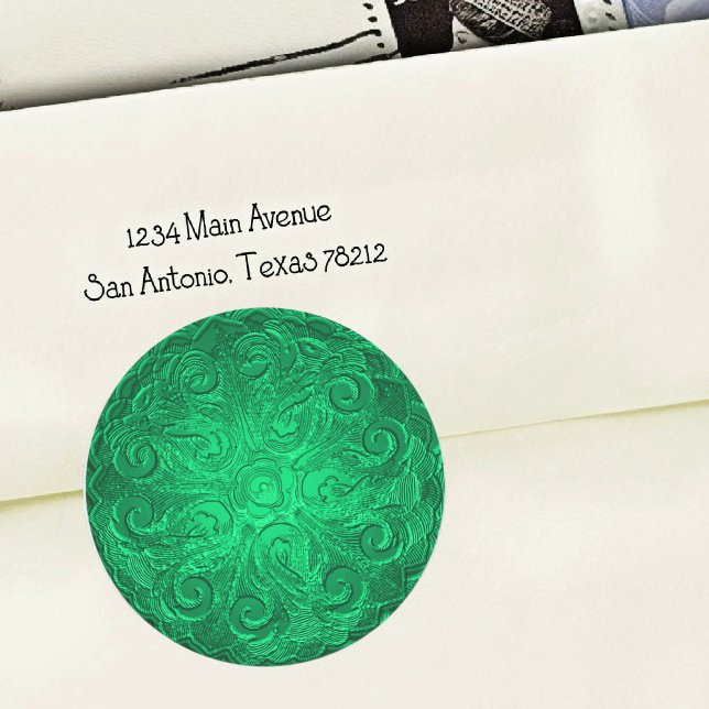Sello ornamentado con aspecto de relieve, verde (Subido por el creador)
