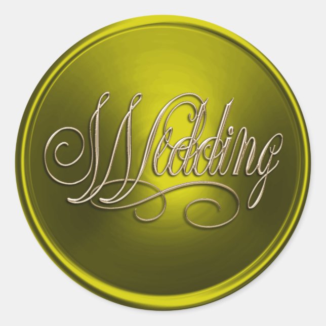 Sello para sobres Acid Yellow y Gold Boda (Anverso)