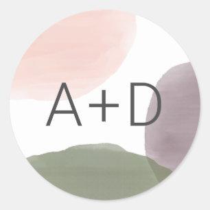 Sello para sobres acuático de jardín moderno, Boda