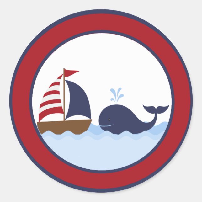 sello para sobres Ahoy Nautical Whale Boat 20 - 1. (Anverso)