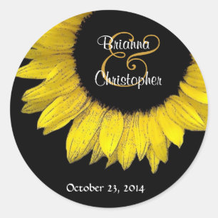 Sello para sobres amarillo del girasol