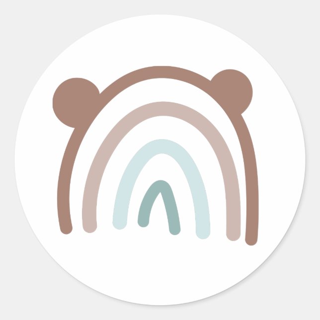 Sello para sobres arcoiris de oso de peluche (Anverso)