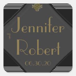 Sello para sobres Art Deco Posh Boda