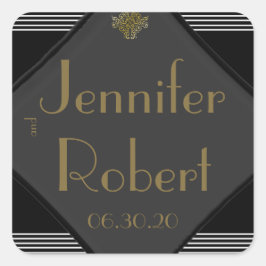 Sello para sobres Art Deco Posh Boda