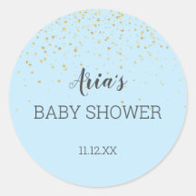 Sello para sobres Baby Shower azul de Confetti dor