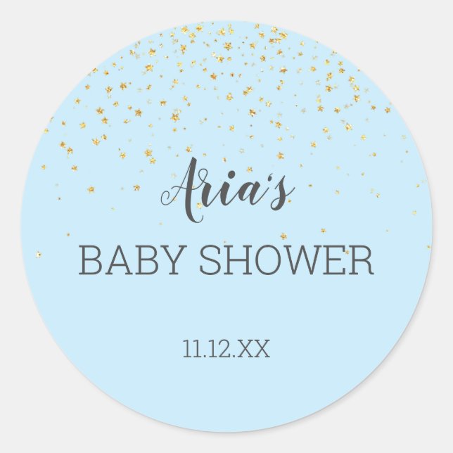 Sello para sobres Baby Shower azul de Confetti dor (Anverso)