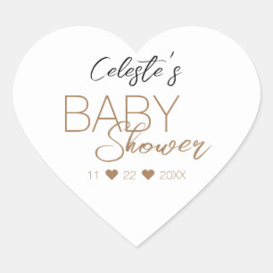 Sello para sobres Baby Shower blanco Minimalista m