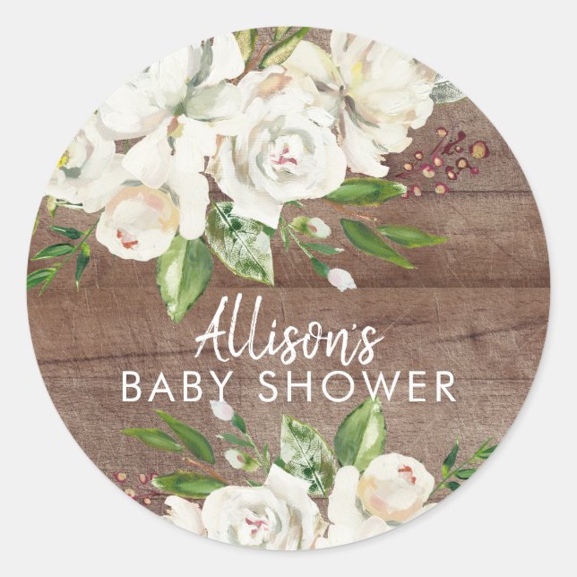 Sello para sobres Baby Shower de Chicas Florales e (Anverso)