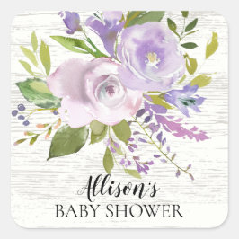 Sello para sobres Baby Shower de flores de lavanda