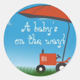 Sello para sobres Baby Shower de tractores