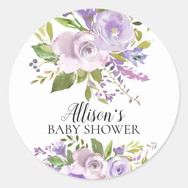 Sello para sobres Baby Shower floral de muelle de  (Anverso)
