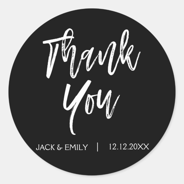 Sello para sobres Black Thank You (Anverso)