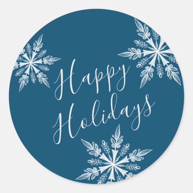 Sello para sobres Blue Snowy Winter Wonderland (Anverso)