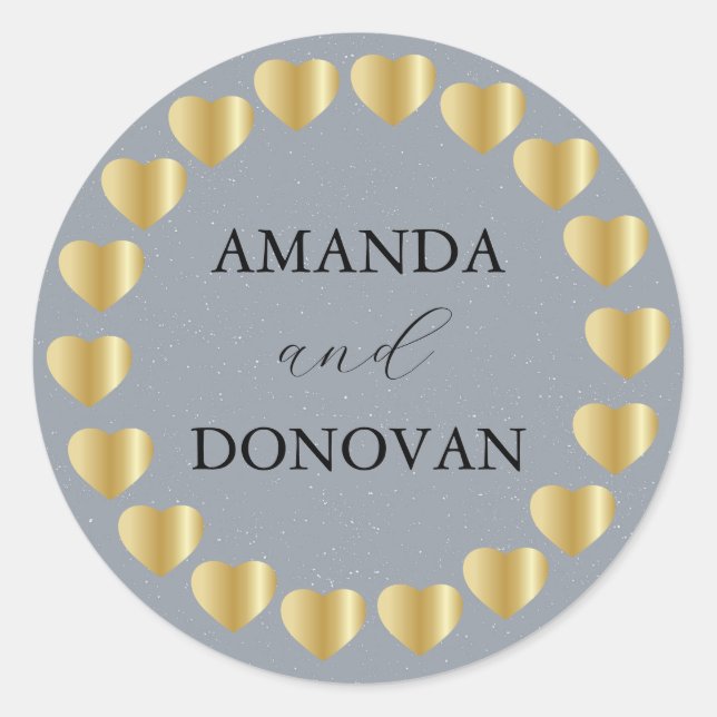 Sello para sobres Boda azul turbulento de los cora (Anverso)