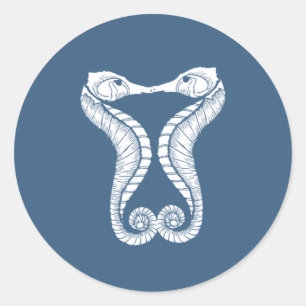 Sello para sobres boda   Caballos de mar  