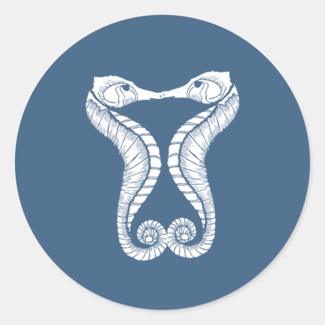 Sello para sobres boda | Caballos de mar | (Anverso)