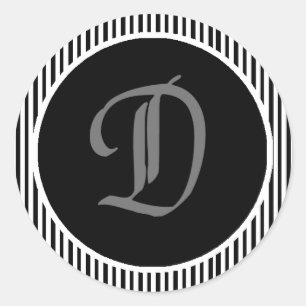 Sello para sobres boda D Monograma Pegatina