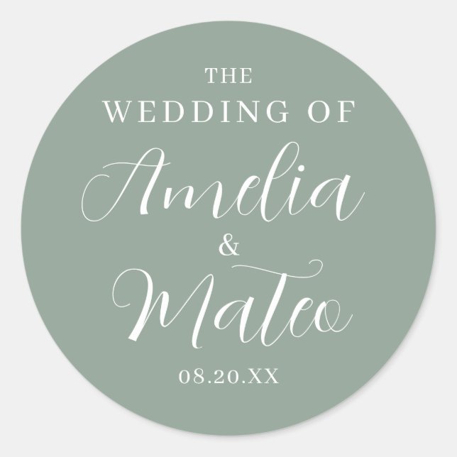 Sello para sobres Boda de caligrafía elegante (Anverso)