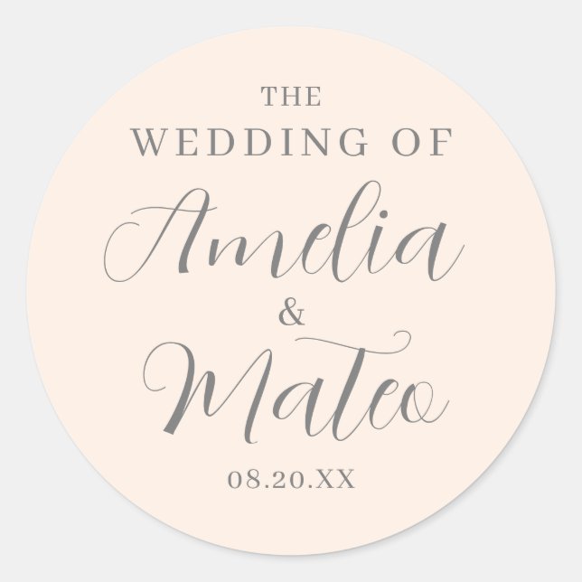 Sello para sobres Boda de caligrafía verde esmeral (Anverso)