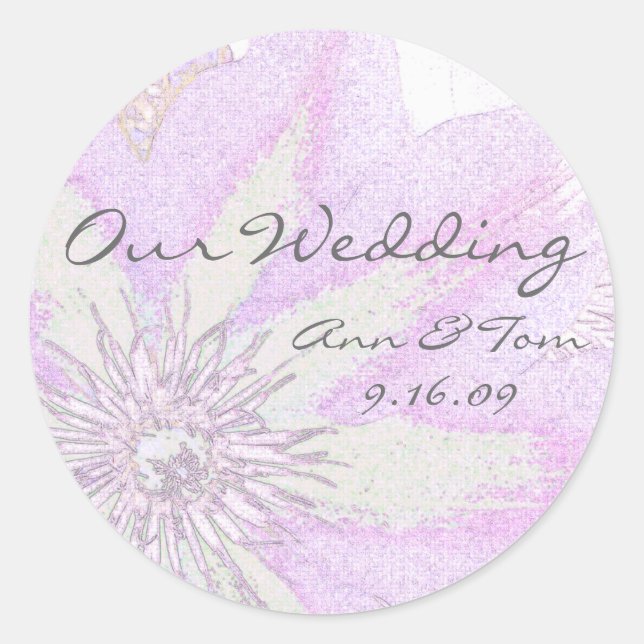 Sello para sobres Boda de Clematis (Anverso)