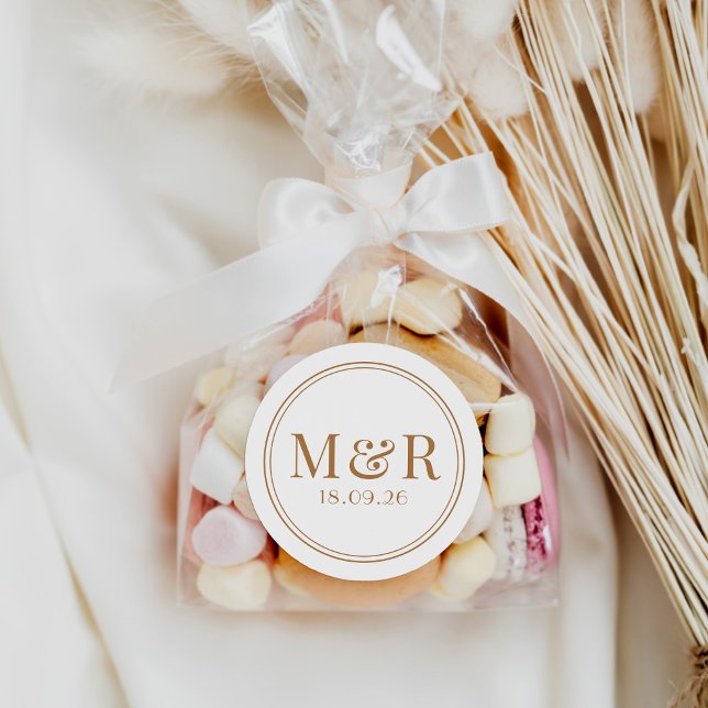 Sello para sobres Boda de fecha de monograma minim (Subido por el creador)