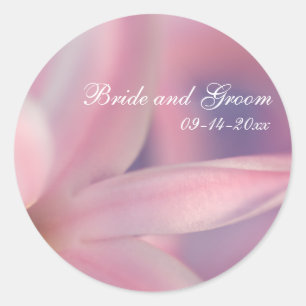 Sello para sobres Boda de Flores de Hielo Rosa
