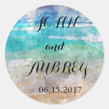 Sello para sobres Boda de la isla tropical