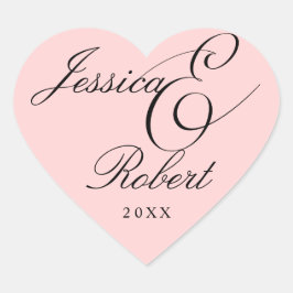 Sello para sobres Boda de Rubor Heart Ampersand