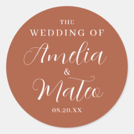 Sello para sobres Boda de Terracotta Calligraphy