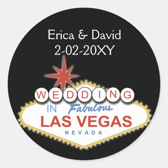 Sello para sobres boda de Vegas (Anverso)