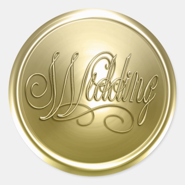 Sello para sobres Boda dorado (Anverso)