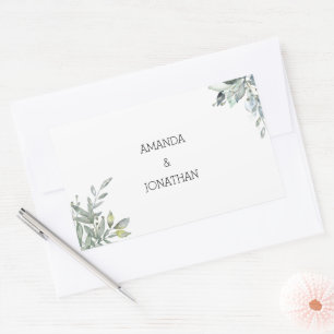 Sello para sobres Boda Eucalyptus moderno