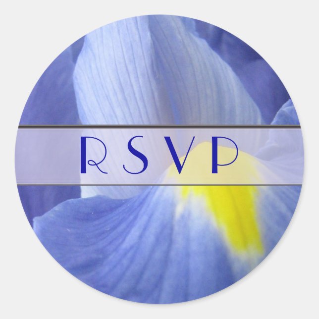 Sello para sobres Boda Iris Azul (Anverso)