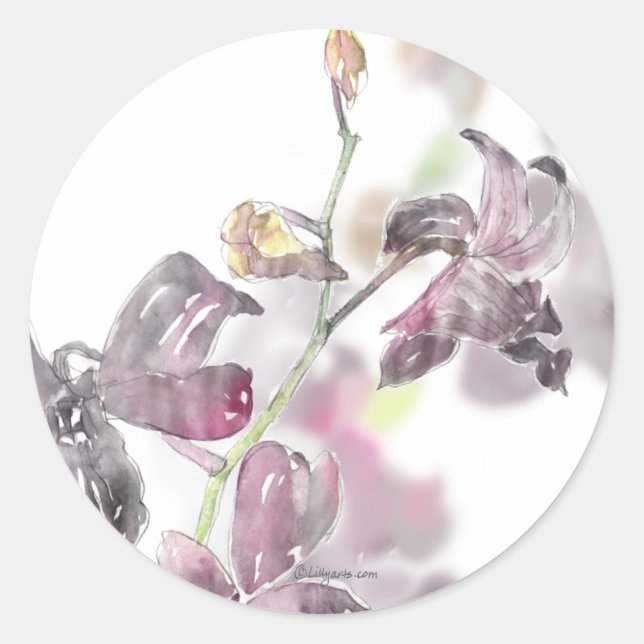 Sello para sobres Boda Orquídea (Anverso)