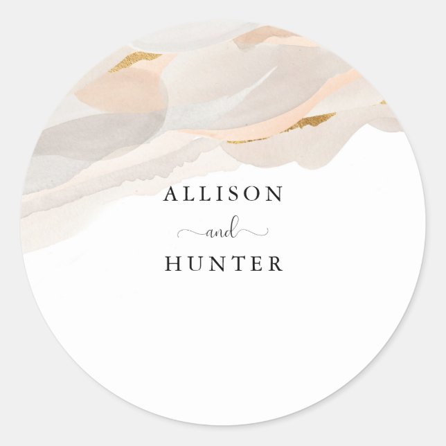 Sello para sobres boda | Rosa polvoriento (Anverso)