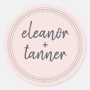 Sello para sobres Boda rosado Pastel con nombres m