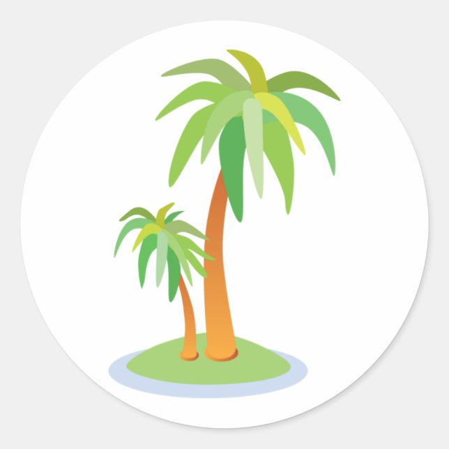 Sello para sobres Boda tropical Palm Trees (Anverso)