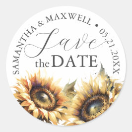 Sello para sobres Bodas Stickers Sunflowers